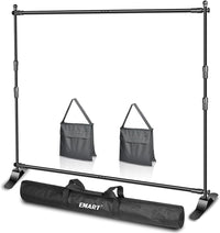 EMART 背景スタンド 背景バナースタンド 240×240cm 撮影スタンド 伸縮スタンド式、高さ調節可能 背景布/グリーンバック簡単組立 パーティー装飾に適用 写真、生放送、クロマキー合成などに大活躍（サンドバッグ*2と収納袋*1付き） 