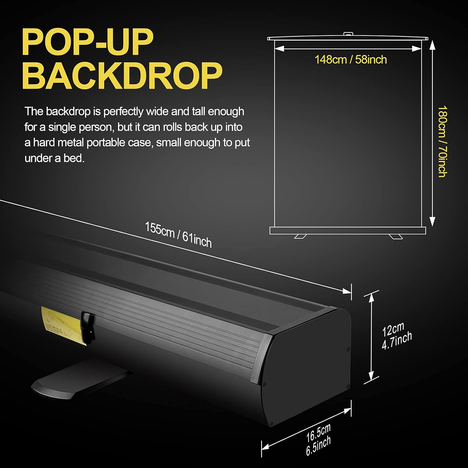 EMART Collapsible Chromakey Panel, 2-in-1 Black White Screen Backdrop