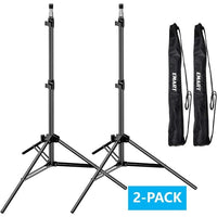 IAZ Light Stand for Photography 7ft, Photo Video Studio Lighting Tripod Stand, Adjustable Light Equipment for Speedlight, Flash, Softbox, Umbrella, Strobe Light, Camera, Portrait- 2 Pack