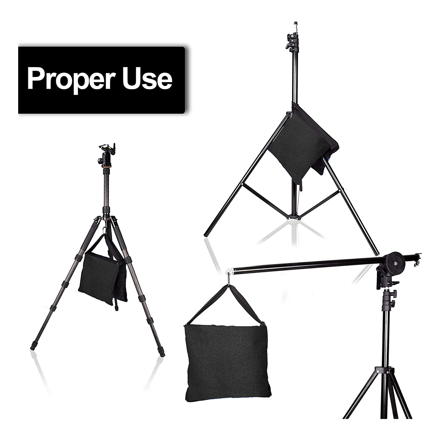 Aimosen 4 Packs Sandbags Weight Bags for Light Stand Photography Video  Equipment, Heavy Duty Saddlebag for Backdrop Stand, Photo Tripod, Canopy,  Pop