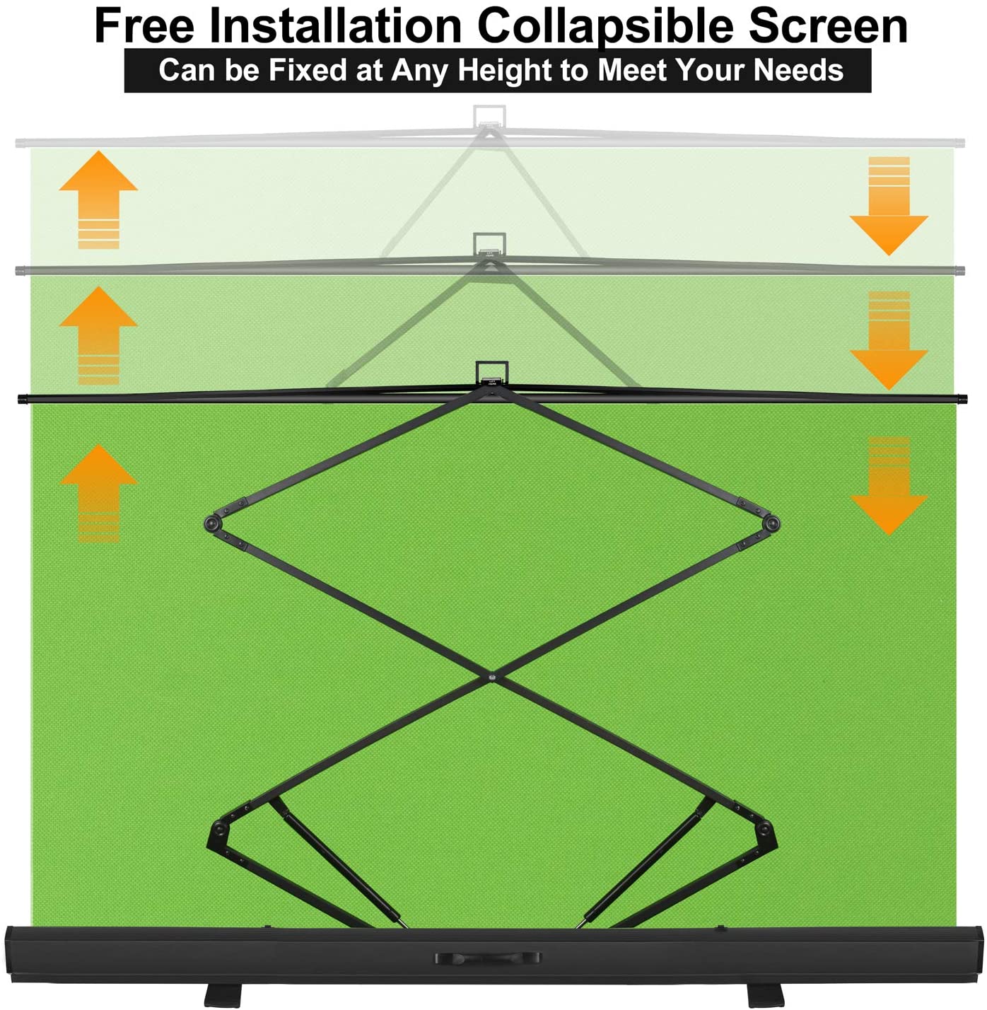 Collapsible Green Screen For Photo/Video W/ Auto Lock Aluminum Base 6x6ft top