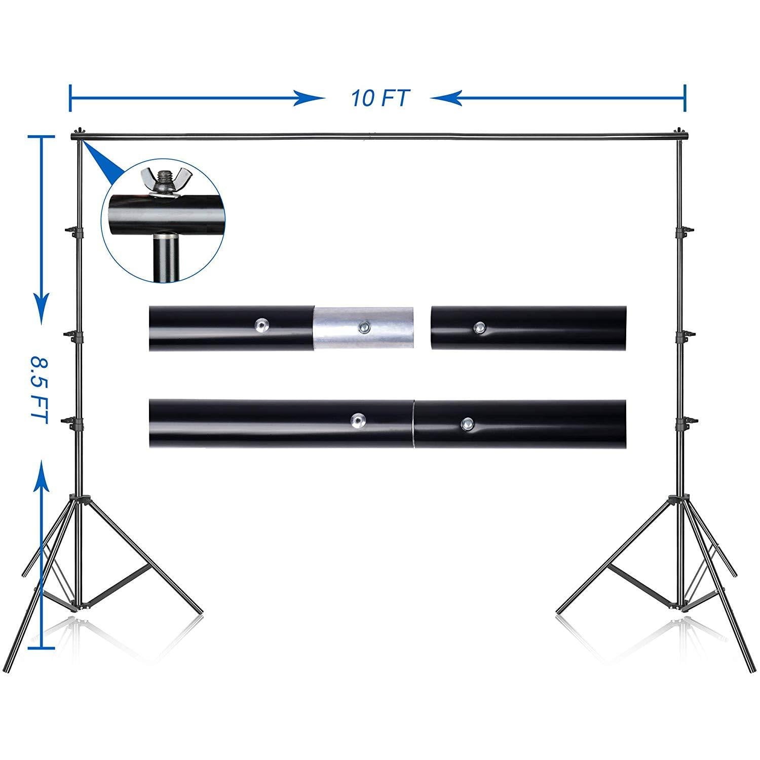 8.5 x 10 ft Photo Stand Kit with 10 x 12 ft Cotton Muslin Backdrop